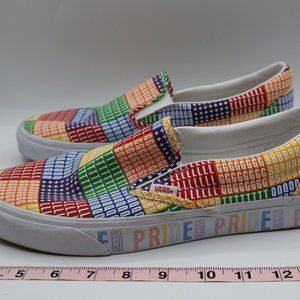 Vans Pride Classic Slip-On Men's Multicolor White Shoes - Size 11.5 - Used